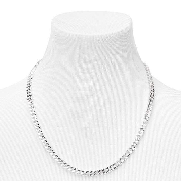 Silver-tone Cuban Chain 20&quot; Necklace,