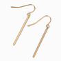 Gold-tone Bar 1&quot; Drop Earrings,