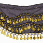 Fortune Teller Golden Coin Black Wrap Skirt,