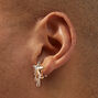 Clous d&#39;oreilles &agrave; clip &eacute;toile effet goutte strass couleur dor&eacute;e,