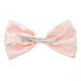 Pince avec n&oelig;ud satin&eacute; rose tendre,
