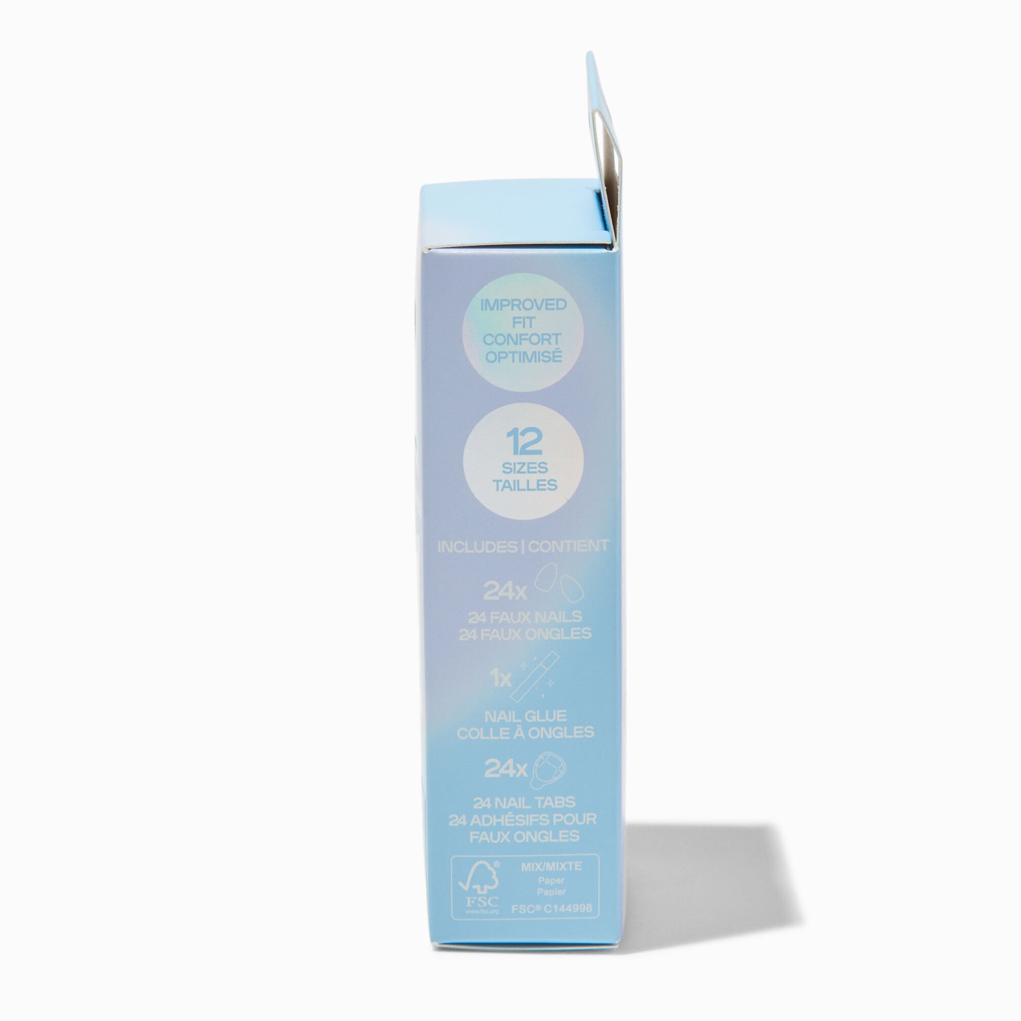 Faux ongles vegan carrés courts brillants orange brûlée - Lot de 24,