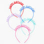 Claire&#39;s Club Birthday Girl Rainbow Headbands - 5 Pack,