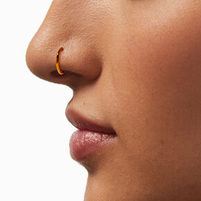18G 18k Yellow Gold Plated Titanium Stud &amp; Hoop Nose Jewelry Set - 3 Pack,