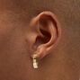 Gold-tone 15mm Flat Huggie Hoop Earrings,
