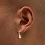 Gold 15MM Flat Huggie Hoop Earrings,