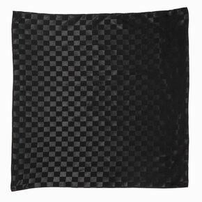 Black Checkerboard Silky Bandana Headwrap,