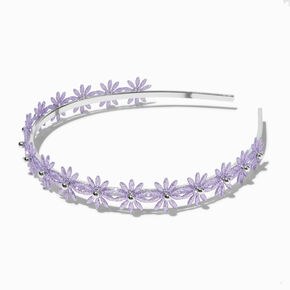 Claire&#39;s Club Light Purple Flower Metal Headband,