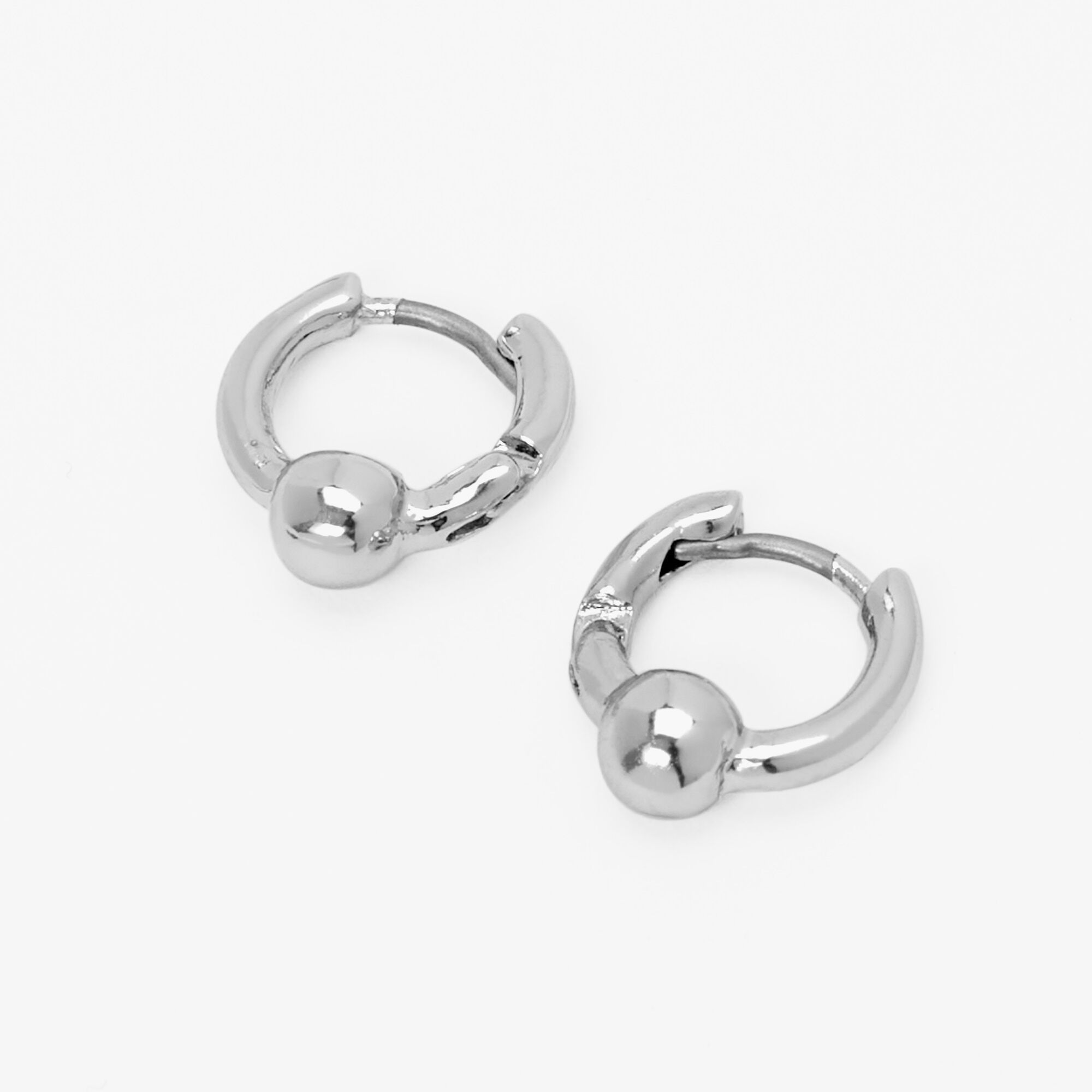 Silver ball huggie hoops new arrivals