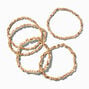 Gold-tone Square Stackable Bangle Bracelets - 5 Pack,