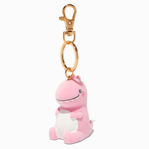 Pink Dinosaur Plush Keychain,