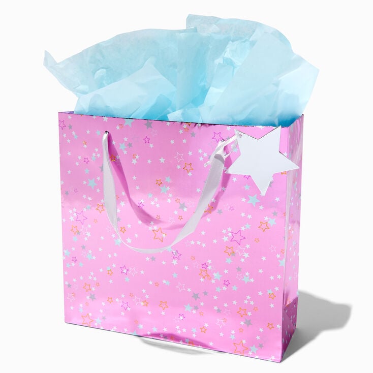 Pink Star Large Tissue Paper &amp; Gift Bag,