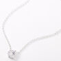 Silver Cubic Zirconia 6MM Single Rhinestone Pendant 16&quot; Necklace,