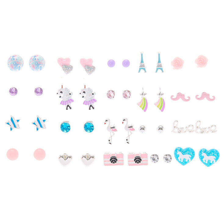 Pretty Animal Stud Earrings - 20 Pack,