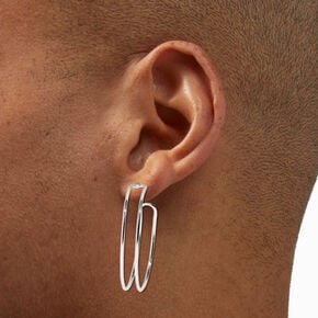 Silver-tone 40MM Double Hoop Earrings,