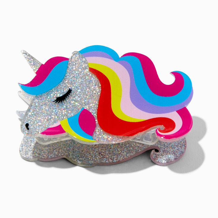 Glitter Rainbow Unicorn Hair Claw,
