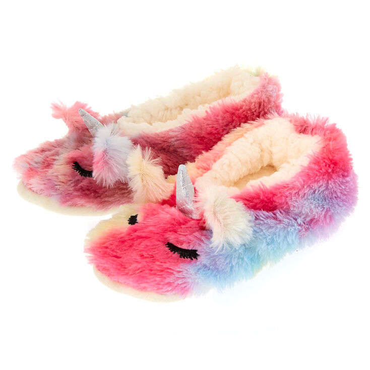 Pastel Rainbow Unicorn Slipper Socks Claire S