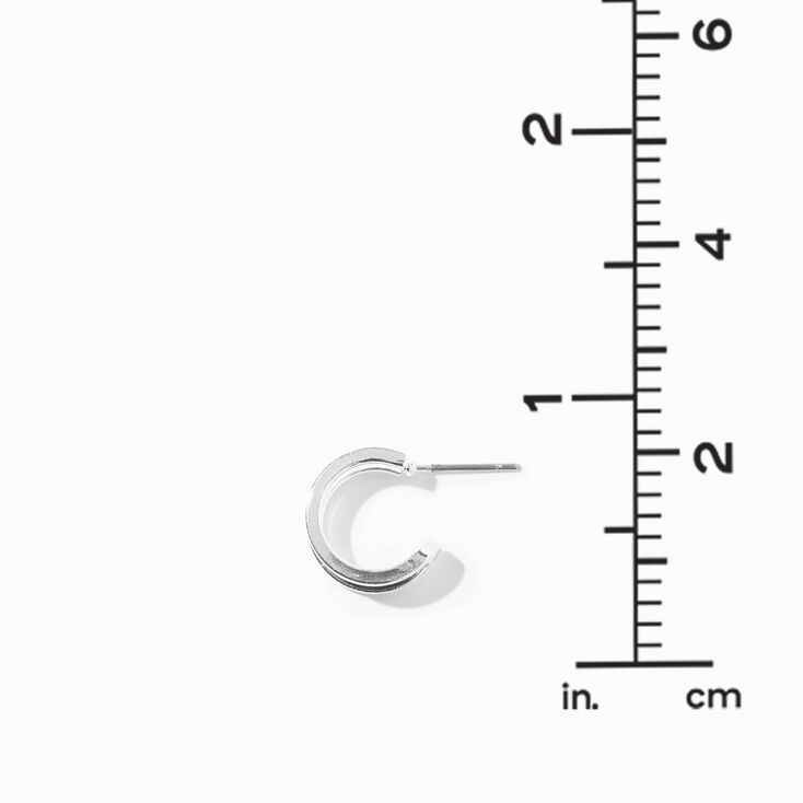 Silver-tone 15mm Double Hoop Earrings,