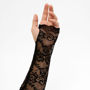 Black Floral Lace Arm Warmers,