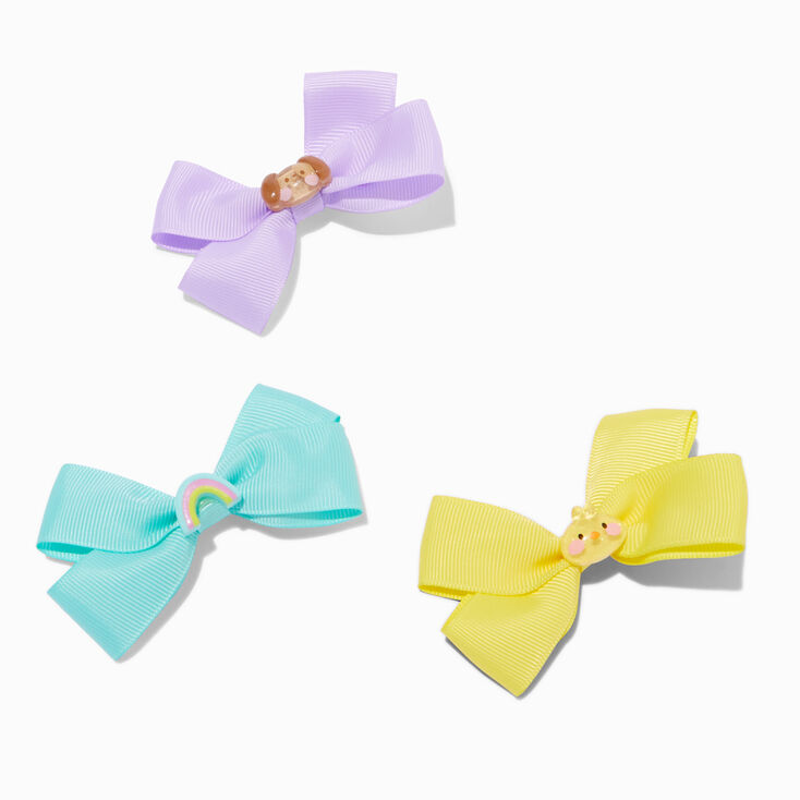 Claire&#39;s Club Loopy Ribbon Hair Bow Clips - 3 Pack,