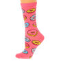 Neon Pink Donut Crew Socks,
