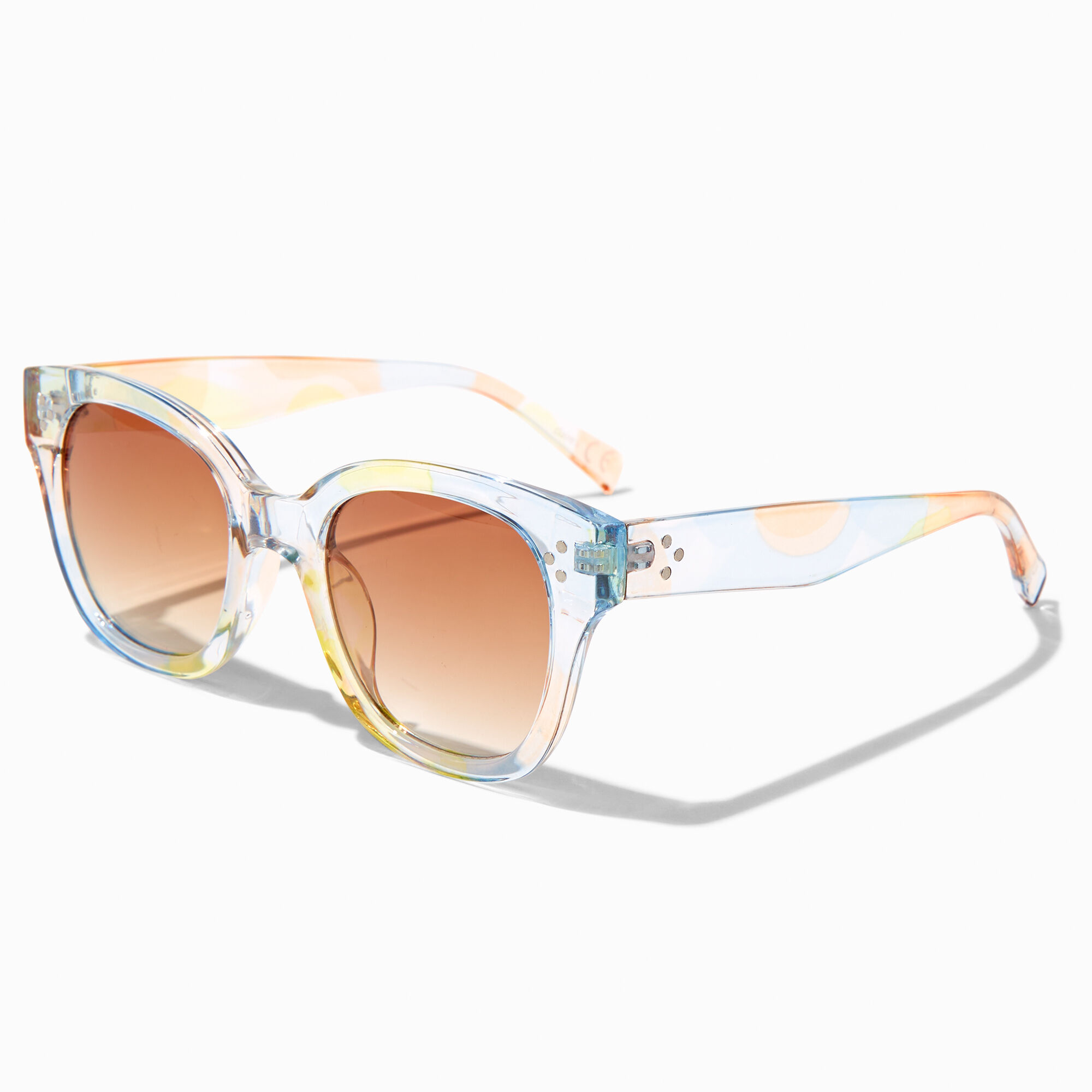 Pastel Watercolor Clear Frame Sunglasses,