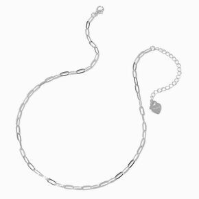 T H E M E x Claire&#39;s Silver-tone Paperclip Chain Necklace,