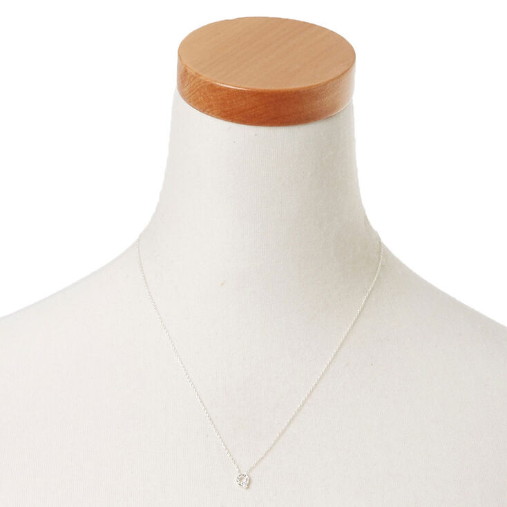 Silver Embellished Initial Pendant Necklace - Q,