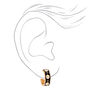 Gold &amp; Black 15MM Thick Daisy Hoop Earrings,