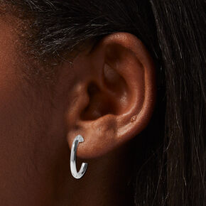 Silver-tone Post Back 20MM Hoop Earrings,