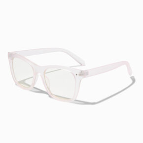 Light Pink Rectangular Clear Lens Frames,