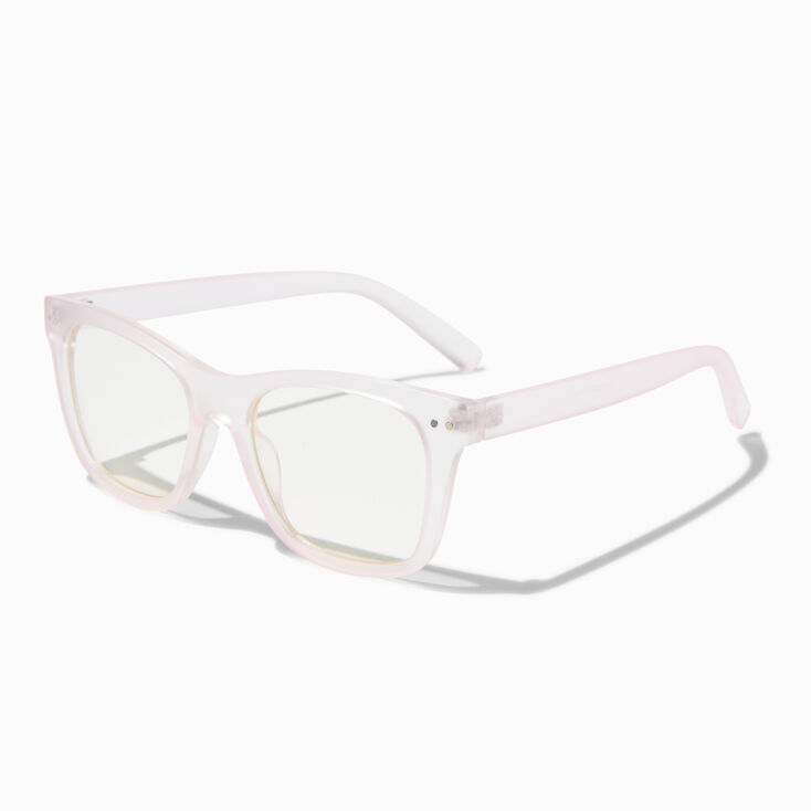 Light Pink Rectangular Clear Lens Frames,