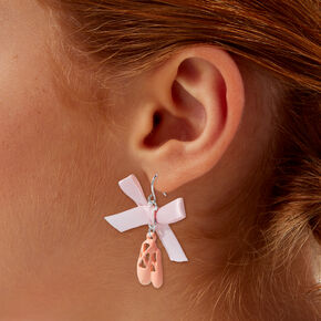 Pink Ballet Slipper 1.5&quot; Drop Earrings,