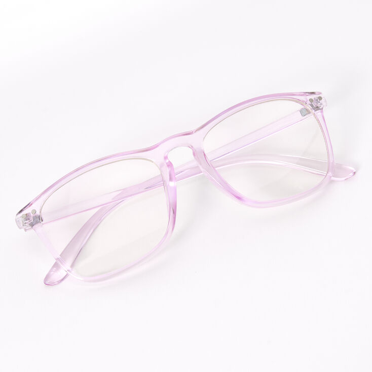 Transparent Retro Clear Lens Frames - Violet,