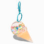 Sprinkles Ice Cream Cone Water-Filled Glitter Keychain,
