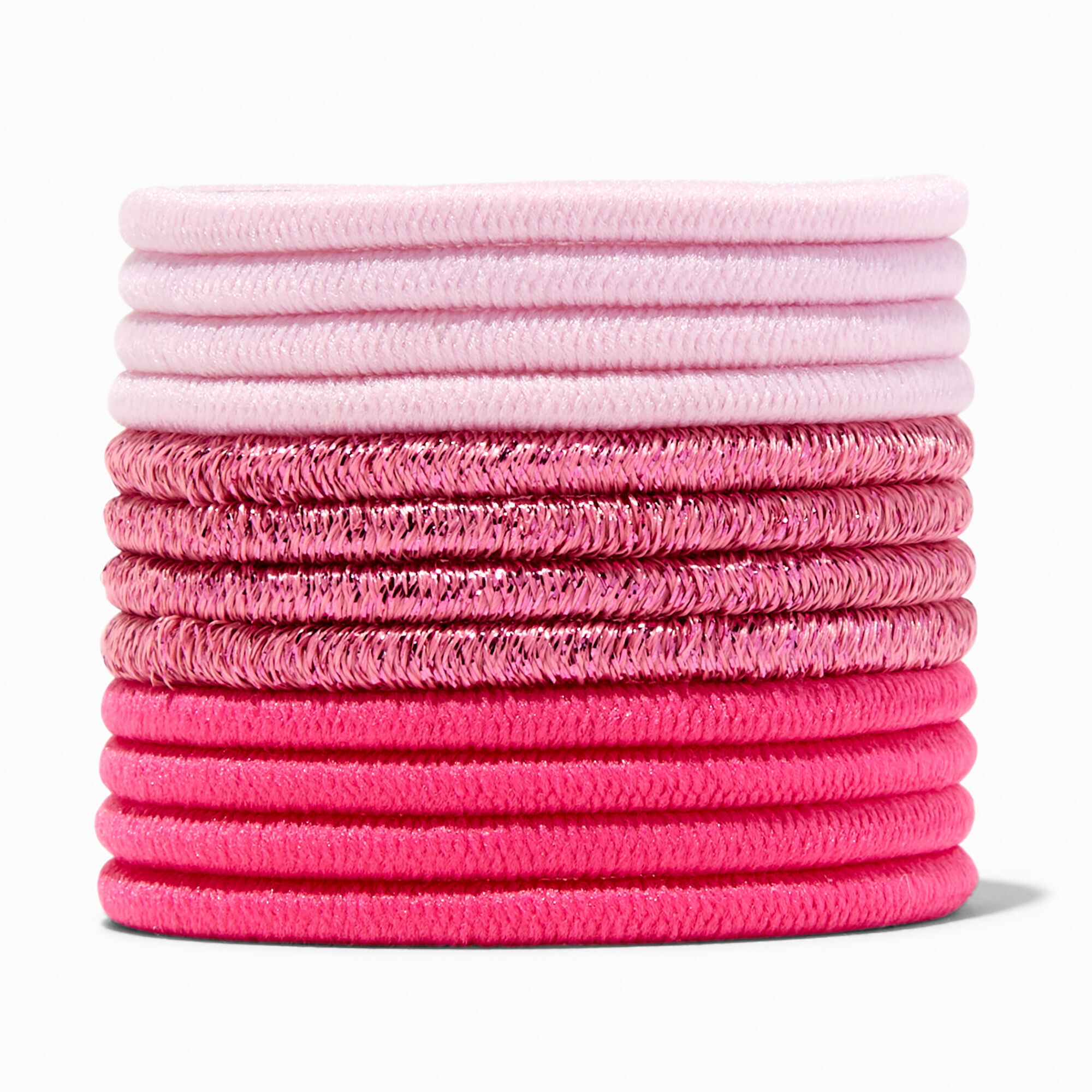 Mixed Pinks Lurex Hair Ties - 12 Pack,