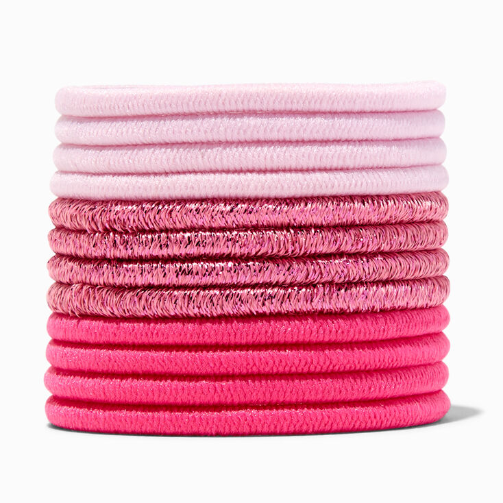 Mixed Pinks Lurex Hair Ties - 12 Pack,