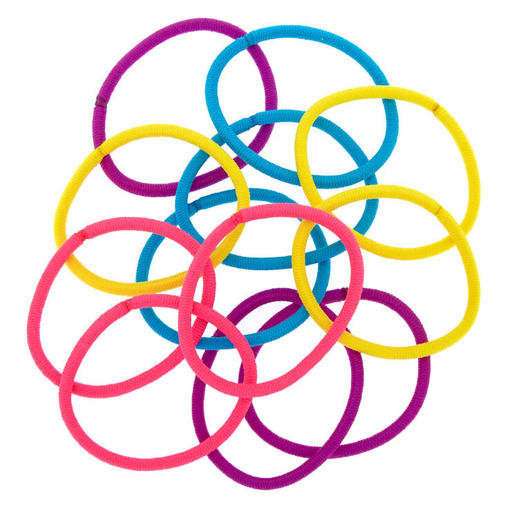 Lot de 12&nbsp;&eacute;lastiques &agrave; cheveux fluo lumineux,
