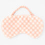 Coral Gingham Plush Sleeping Mask,