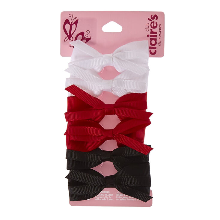 Claire's Lot de 6 barrettes à cheveux avec nœuds de style preppy pour enfants