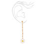 Gold Daisy 3&quot; Linear Drop Earrings,