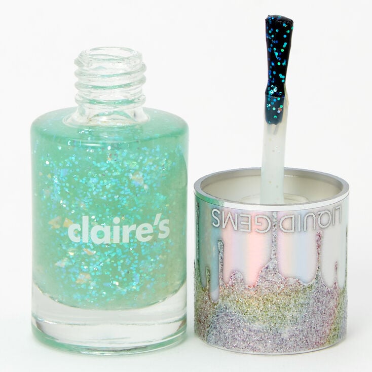 Vernis &agrave; ongles strass liquides - Vert menthe,