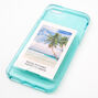 Coque de protection pour portable avec pochette pour Instax Mini vert menthe &agrave; paillettes - Compatible avec iPhone 6/7/8/SE,