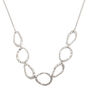 Hammered Silver Oval Statement Necklace,