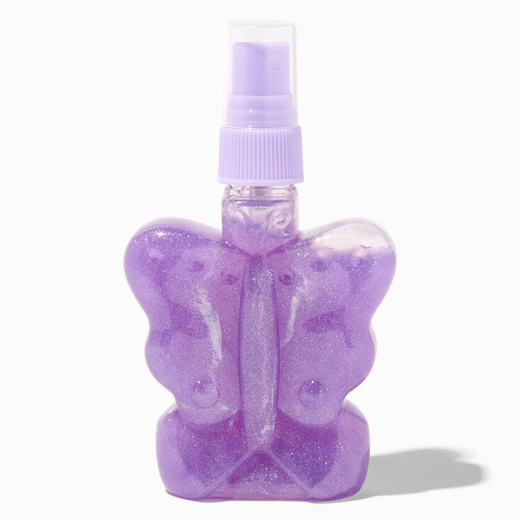 Claire&#39;s Club Purple Glitter Butterfly Body Mist,