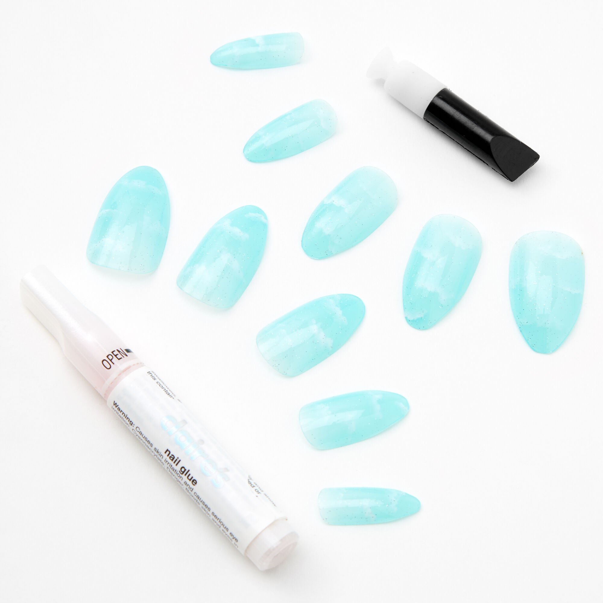 Cloud Jelly Stiletto Faux Nail Set - 24 Pack,