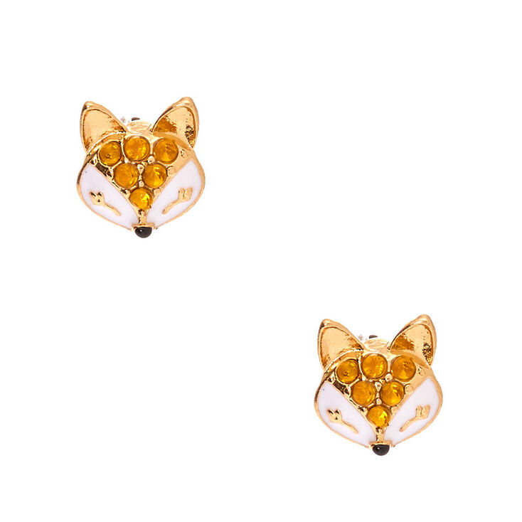 Gold Fox Stud Earrings,