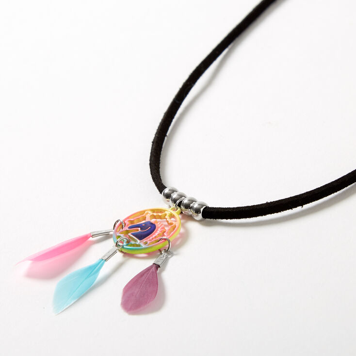 Mood Unicorn Dreamcatcher Pendant Necklace,