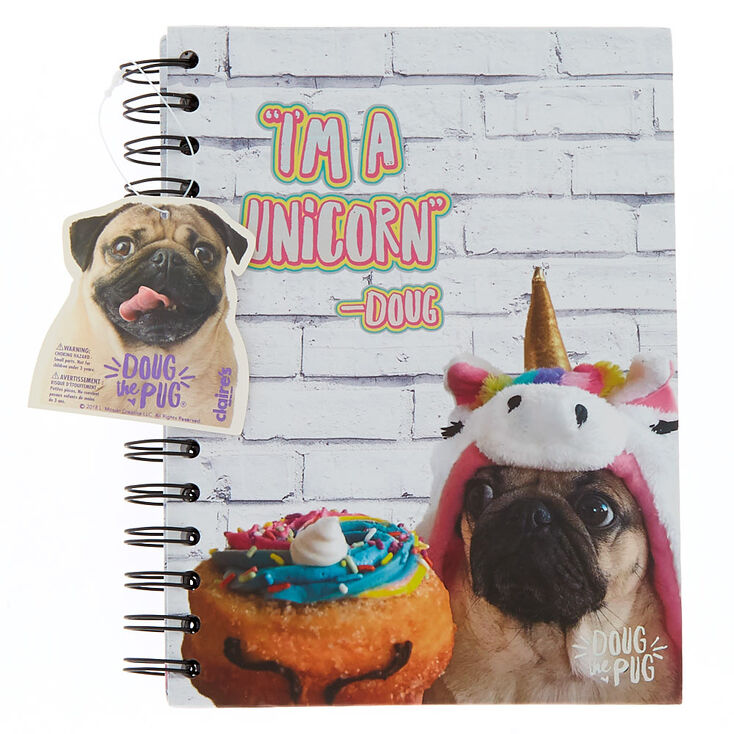Doug The Pug® "I'm a Unicorn" Notebook - White,