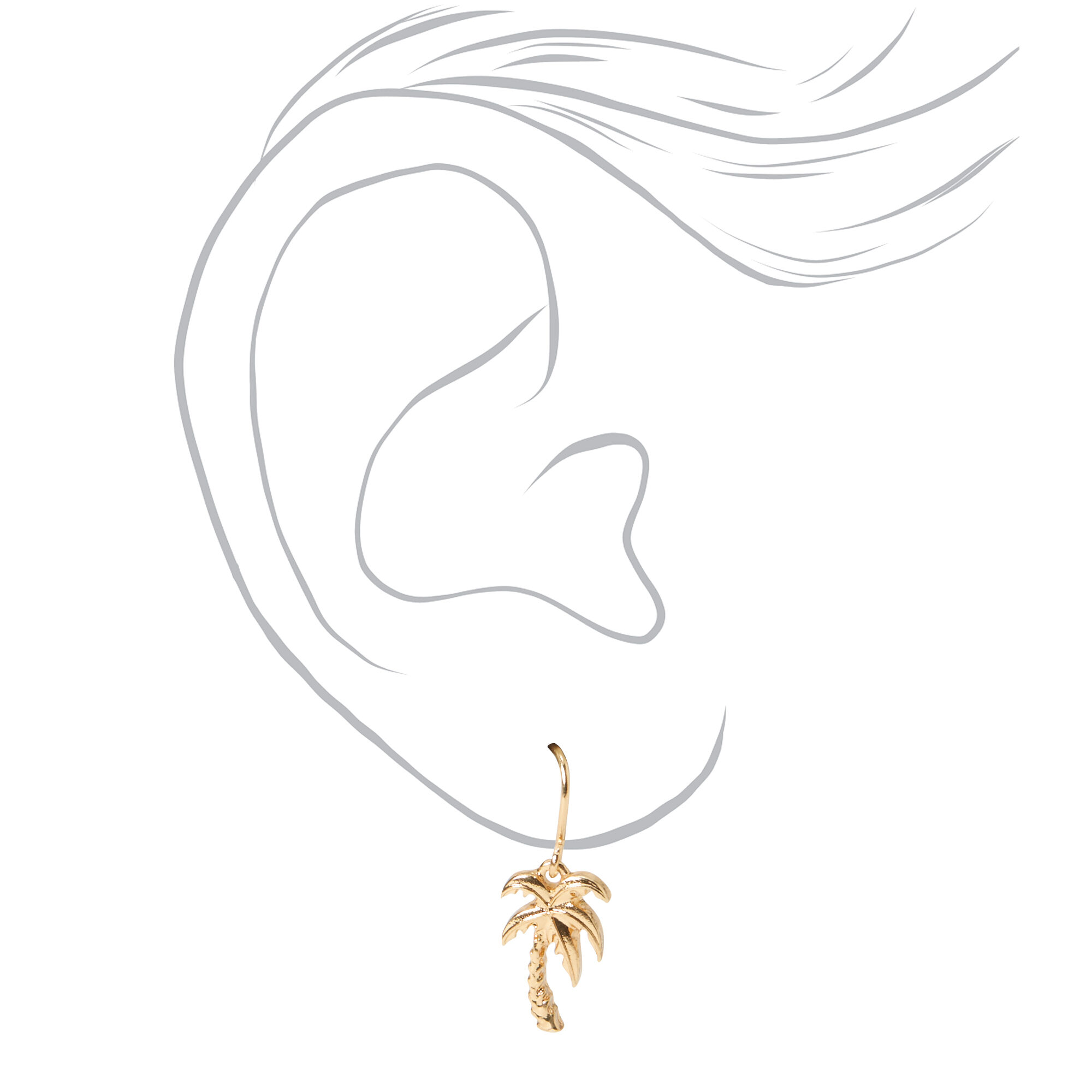 Boucles d’oreilles aux designs variés fruits tropicaux couleur dorée - Lot de 20,